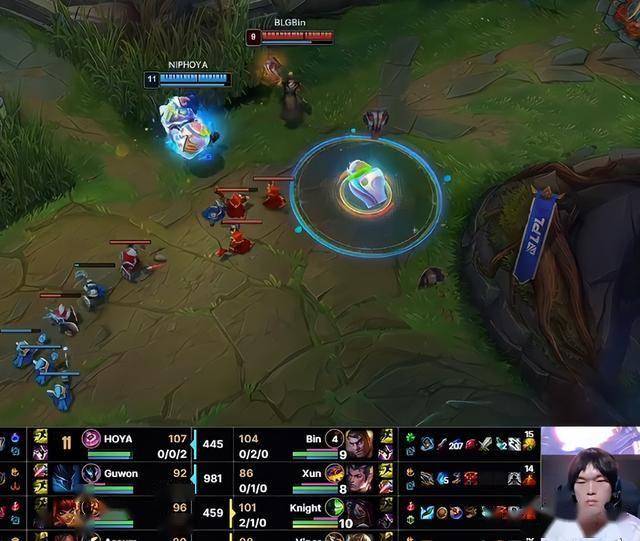 NIP零封BLG，Bin两把零人头被对面碾压，K皇赛后笑了